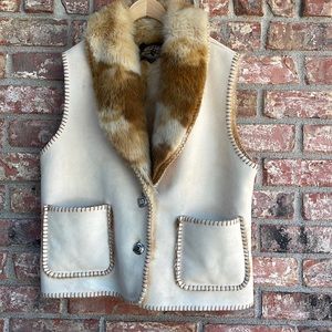 Vintage County Clothing Company faux fur  lined vest.